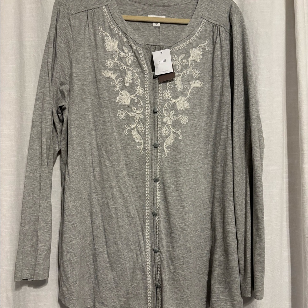 Gray Embroidered Tunic